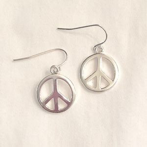 Earrings Dangling Peace Sign NWOT